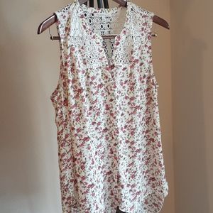 Daniel Rainn Floral Blouse with Split Back